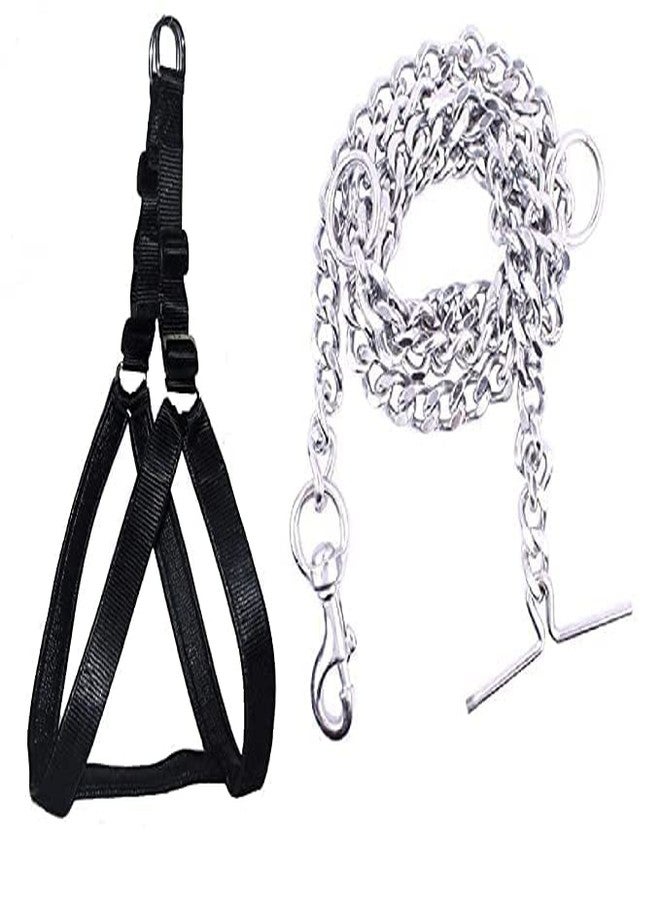 KittuPet Dog Harness & Chain (Small, Black) - Image 1